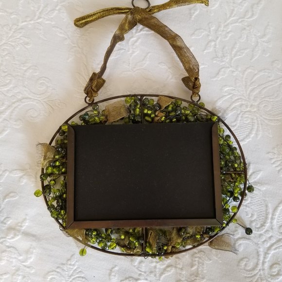 Gorgeous Metal and Glass Bead Picture Frame Wall Mount - Picture 2 of 4